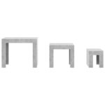 Tables basses gigognes 3 pcs Gris béton Bois d'ingénierie – Image 4