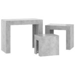 Tables basses gigognes 3 pcs Gris béton Bois d'ingénierie – Image 5