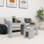 Tables basses gigognes 3 pcs Gris béton Bois d'ingénierie
