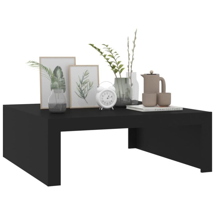 Table basse noir 100x100x35 cm bois d'ingénierie – Image 2