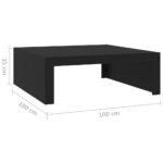 Table basse noir 100x100x35 cm bois d'ingénierie – Image 5