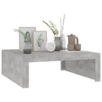 Table basse gris béton 100x100x35 cm bois d'ingénierie – Image 2