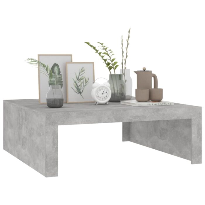 Table basse gris béton 100x100x35 cm bois d'ingénierie – Image 2
