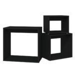 Tables gigognes 3 pcs Noir Aggloméré – Image 5