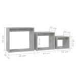 Tables gigognes 3 pcs Gris béton Aggloméré – Image 8