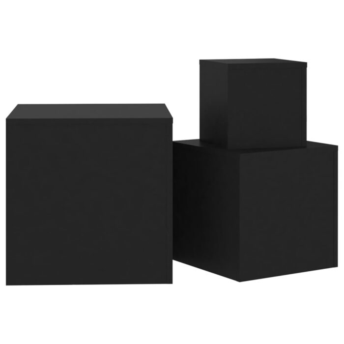 Tables d'appoint 3 pcs Noir Bois d’ingénierie – Image 6