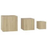 Tables d'appoint 3 pcs Chêne Sonoma Aggloméré – Image 4