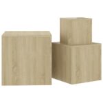 Tables d'appoint 3 pcs Chêne Sonoma Aggloméré – Image 6