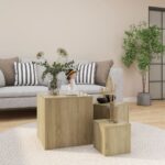 Tables d'appoint 3 pcs Chêne Sonoma Aggloméré