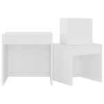 Tables gigognes 3 pcs Blanc Aggloméré – Image 7