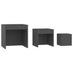 Tables gigognes 3 pcs Gris Bois d'ingénierie – Image 4