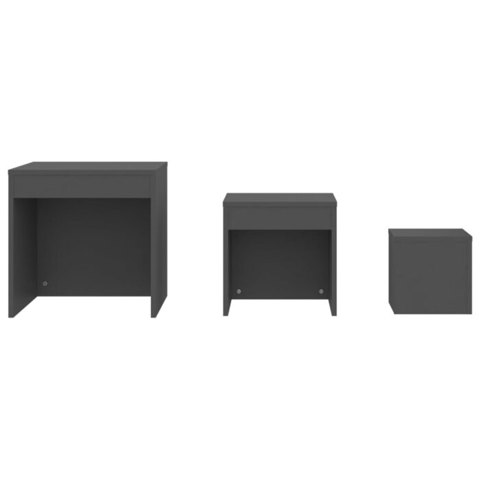 Tables gigognes 3 pcs Gris Bois d'ingénierie – Image 5