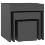 Tables gigognes 3 pcs Gris Bois d'ingénierie – Image 6