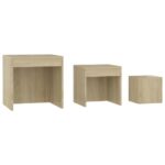 Tables gigognes 3 pcs Chêne sonoma Aggloméré – Image 4