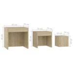 Tables gigognes 3 pcs Chêne sonoma Aggloméré – Image 8