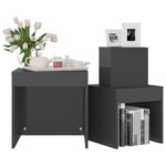 Tables gigognes 3 pcs Gris brillant Bois d'ingénierie – Image 2