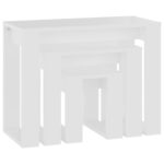 Tables gigognes 3 pcs Blanc Bois d'ingénierie – Image 3