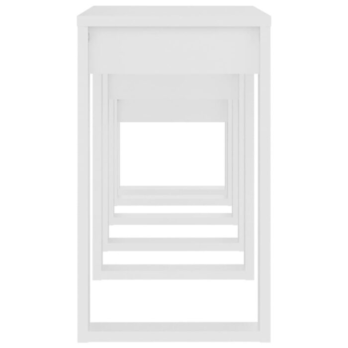 Tables gigognes 3 pcs Blanc Bois d'ingénierie – Image 5