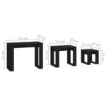 Tables gigognes 3 pcs Noir Bois d'ingénierie – Image 8