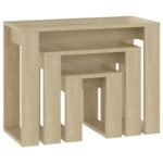 Tables gigognes 3 pcs Chêne sonoma Bois d'ingénierie – Image 3