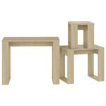 Tables gigognes 3 pcs Chêne sonoma Bois d'ingénierie – Image 4