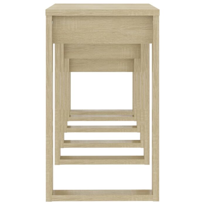 Tables gigognes 3 pcs Chêne sonoma Bois d'ingénierie – Image 5