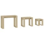 Tables gigognes 3 pcs Chêne sonoma Bois d'ingénierie – Image 7