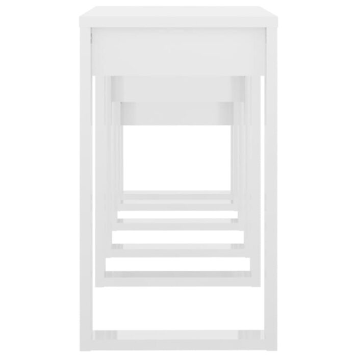 Tables gigognes 3 pcs Blanc brillant Bois d'ingénierie – Image 4