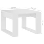 Table d'appoint Blanc 50x50x35 cm Bois d’ingénierie – Image 5