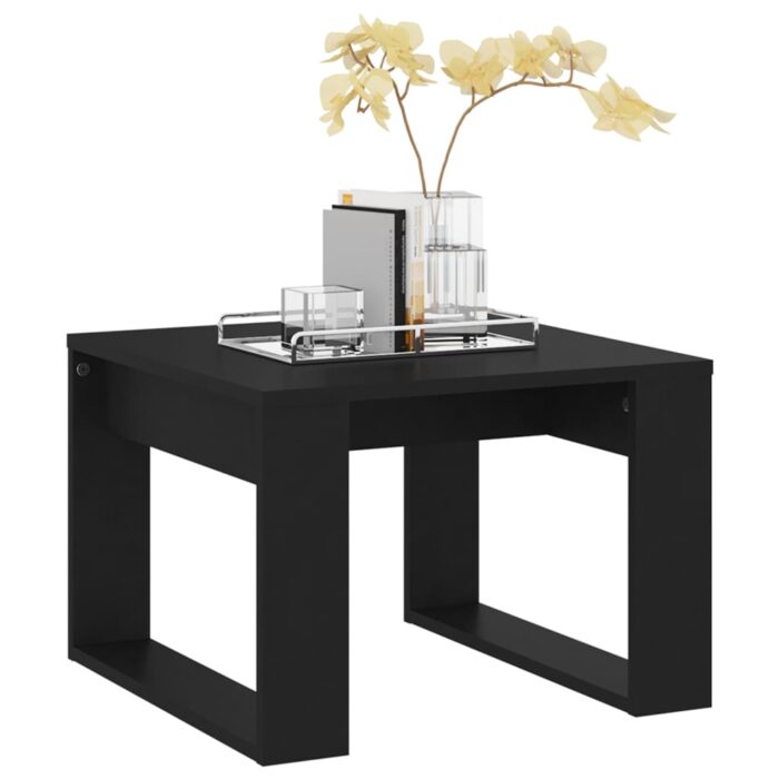 Table d'appoint Noir 50x50x35 cm Bois d’ingénierie – Image 2