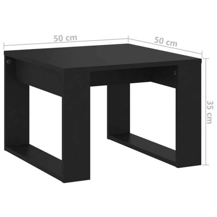 Table d'appoint Noir 50x50x35 cm Bois d’ingénierie – Image 5