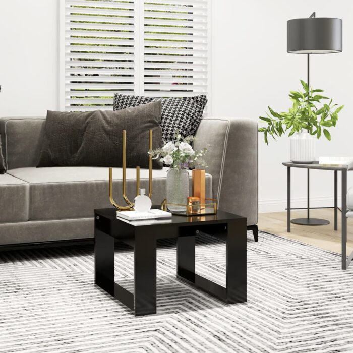 Table d'appoint Noir 50x50x35 cm Bois d’ingénierie – Image 1