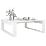 Table basse Blanc 100x100x35 cm Bois d’ingénierie – Image 2