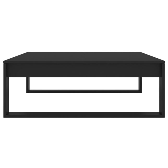 Table basse Noir 100x100x35 cm Bois d’ingénierie – Image 4