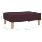 Repose-pied Violet 78x56x32 cm Tissu – Image 4