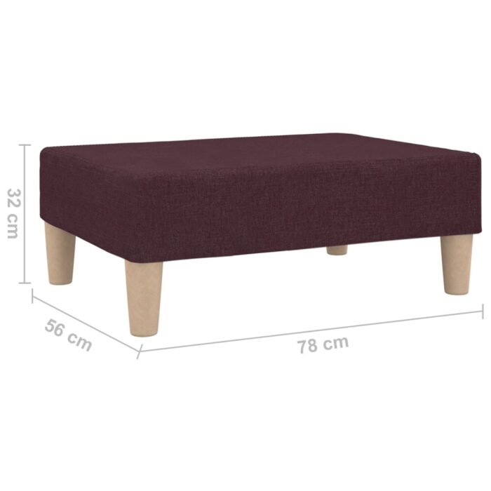 Repose-pied Violet 78x56x32 cm Tissu – Image 4