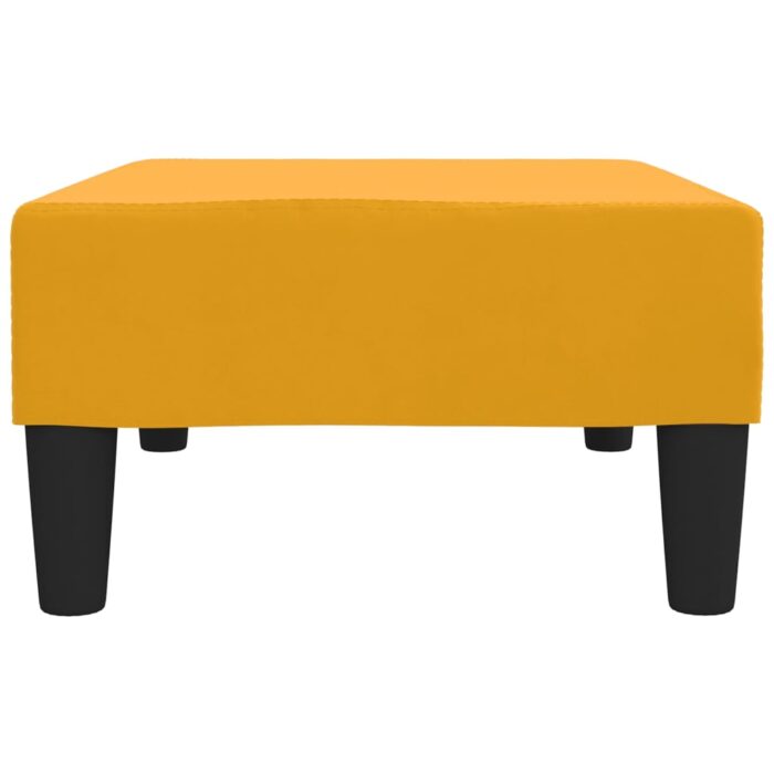 Repose-pied Jaune 78x56x32 cm Velours – Image 3