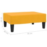 Repose-pied Jaune 78x56x32 cm Velours – Image 4