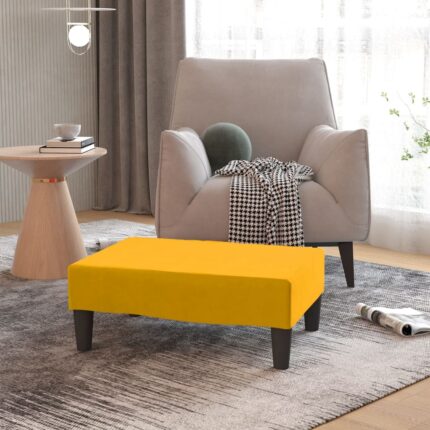 Repose-pied Jaune 78x56x32 cm Velours