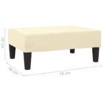 Repose-pied Crème 78x56x32 cm Similicuir – Image 4