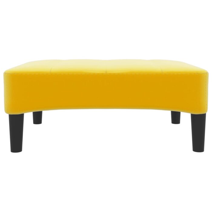 Repose-pied Jaune 78x56x32 cm Velours – Image 2