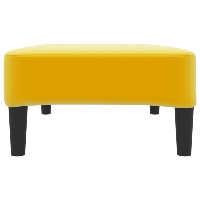Repose-pied Jaune 78x56x32 cm Velours – Image 3