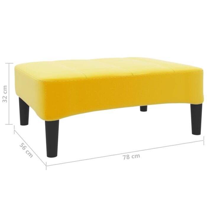 Repose-pied Jaune 78x56x32 cm Velours – Image 4