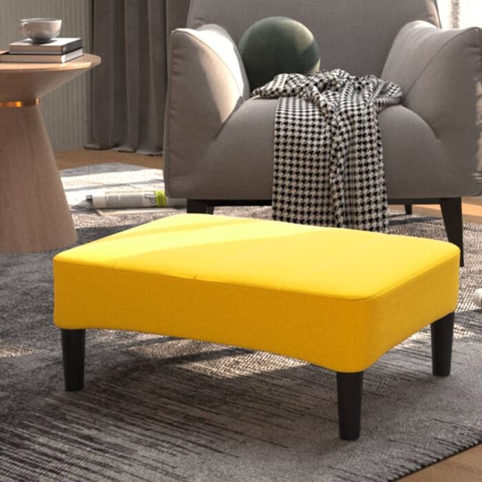 Repose-pied Jaune 78x56x32 cm Velours – Image 1