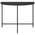 Table de jardin Noir 100x50x75 cm Résine tressée – Image 2