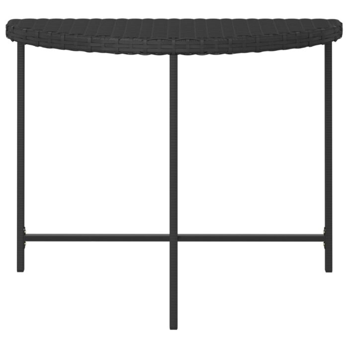 Table de jardin Noir 100x50x75 cm Résine tressée – Image 2