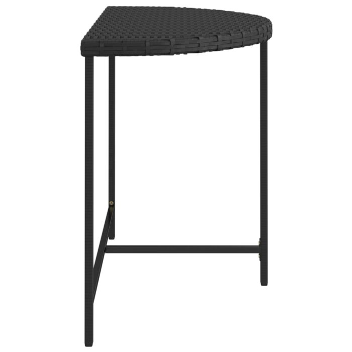 Table de jardin Noir 100x50x75 cm Résine tressée – Image 3