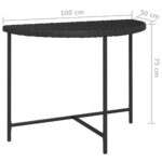 Table de jardin Noir 100x50x75 cm Résine tressée – Image 5