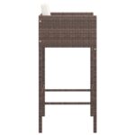 Tabourets de bar lot de 2 avec coussins marron résine tressée – Image 3