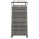 Chariot de bar avec tiroir Gris 100x45x97 cm Résine tressée – Image 3